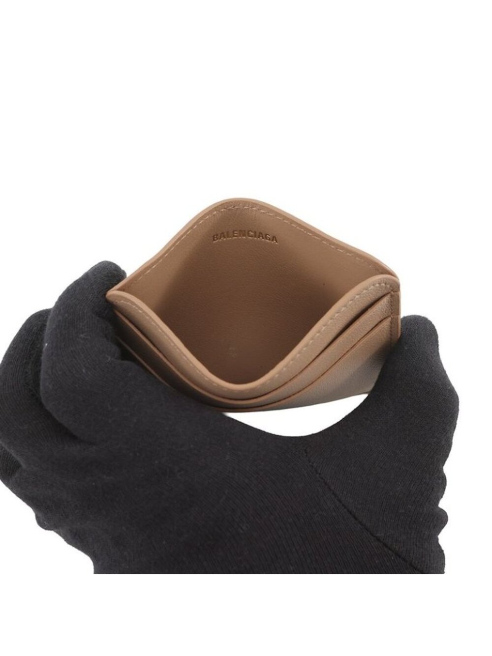 Balenciaga Card Case Calf Leather Beige - Picture 4 of 10